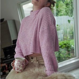 Urban Outfitters Mila Mock Neck Cropped Sweater